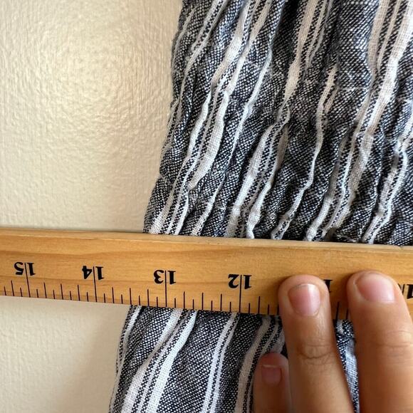 NWT Linen-Blend Cami Wide-Leg Jumpsuit Navy White Striped Size Medium - Picture 10 of 13